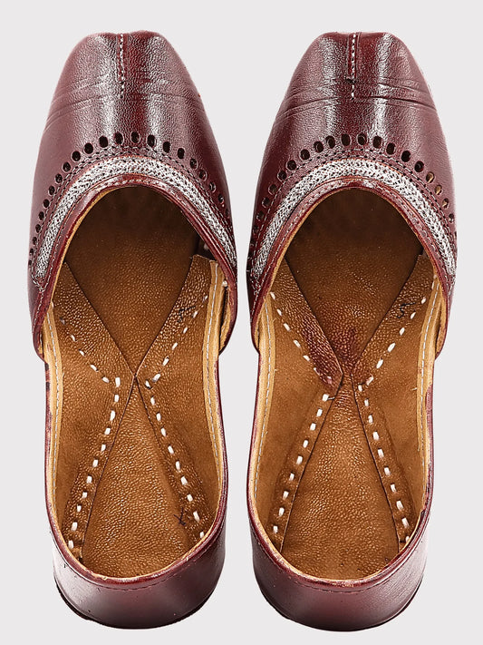 UrbanMehfil Leather Floral Jutti