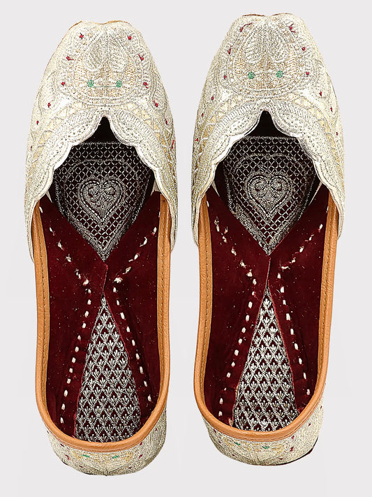 ZariSoul Silver Zari Jutti