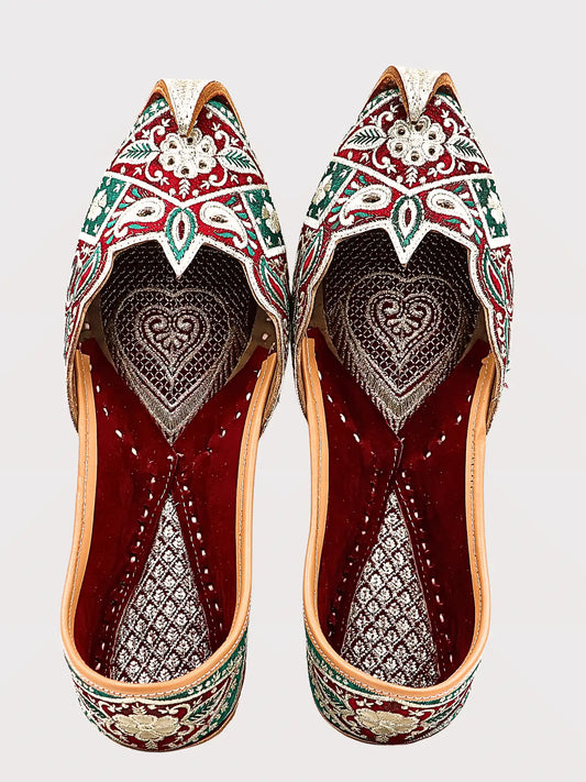 VALNOOR Green Velvet Jutti