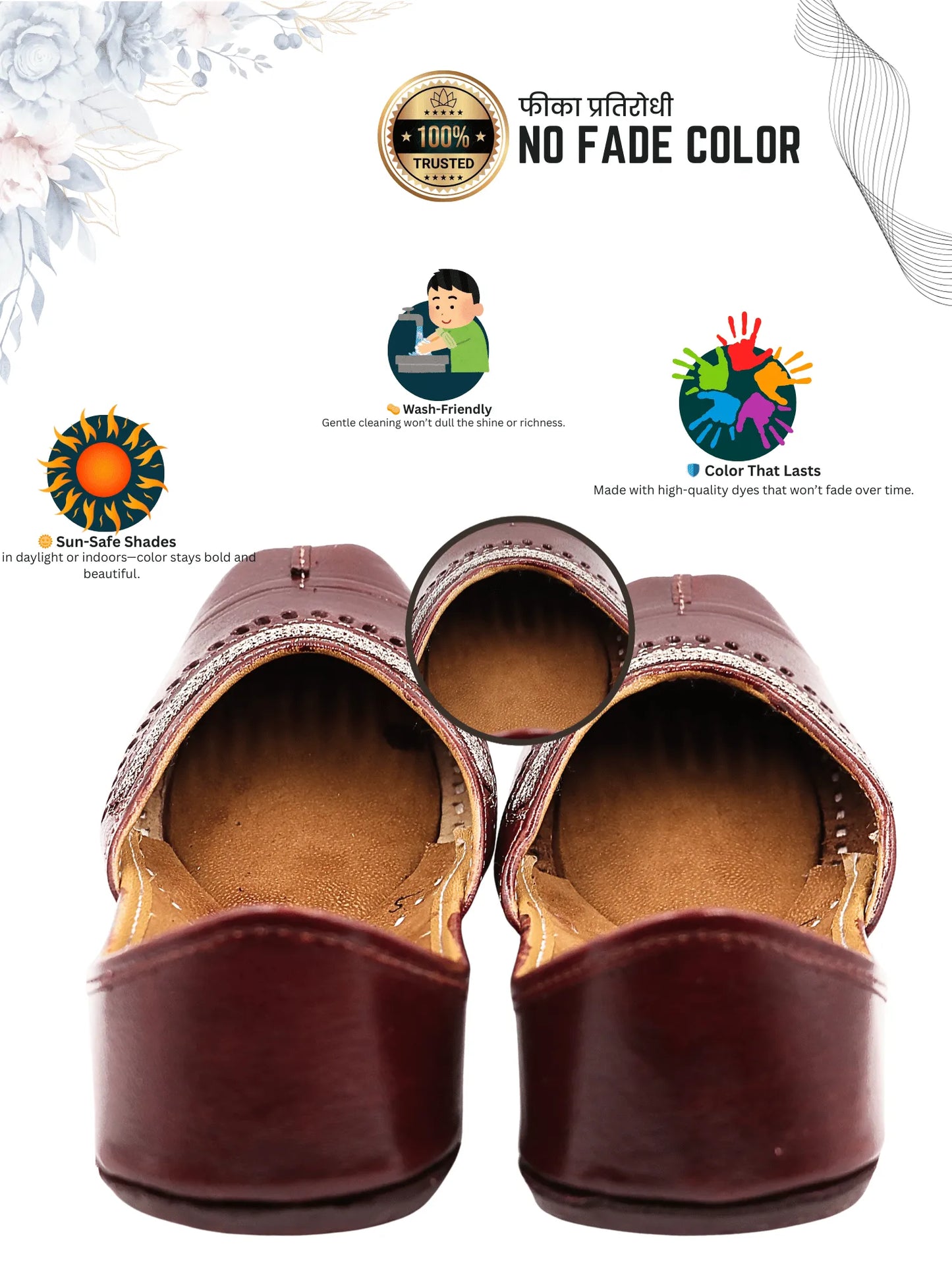 UrbanMehfil Leather Floral Jutti