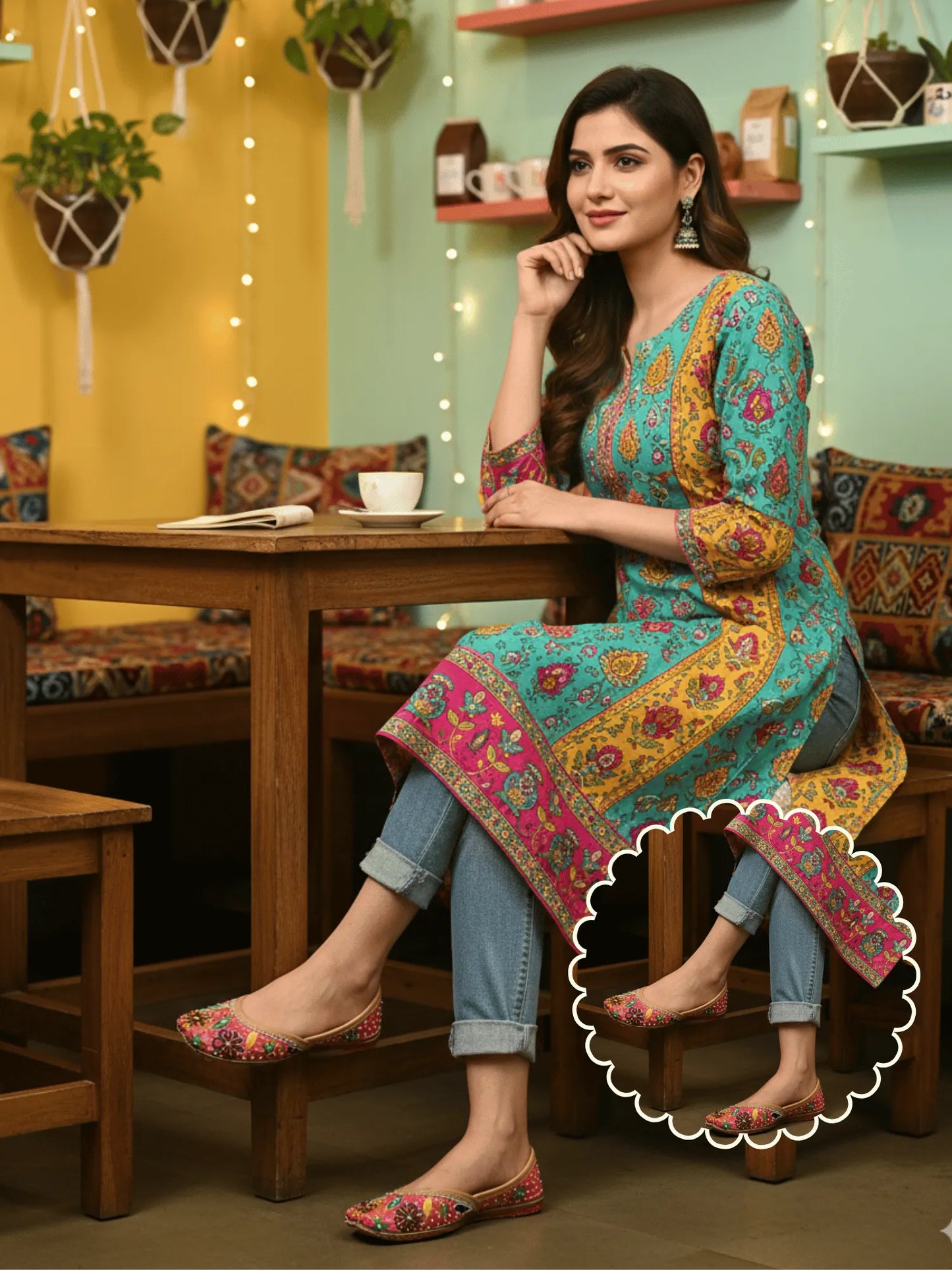 SUFIYANIKA Ruby Red Velvet Jutti