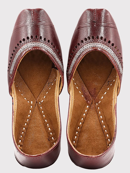 UrbanMehfil Leather Floral Jutti