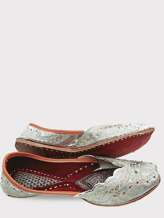 ZariSoul Silver Zari Jutti
