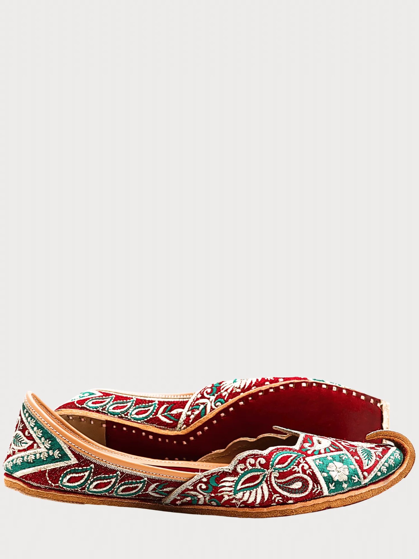 VALNOOR Green Velvet Jutti