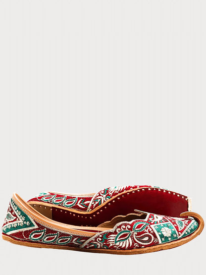 VALNOOR Green Velvet Jutti