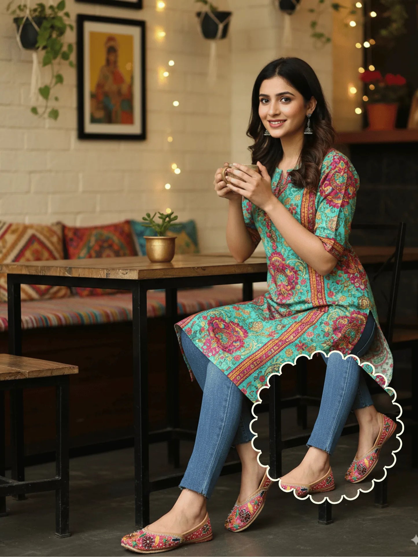 SUFIYANIKA Ruby Red Velvet Jutti