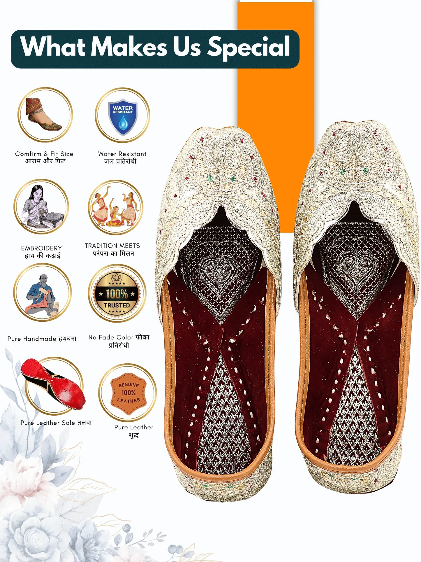 ZariSoul Silver Zari Jutti