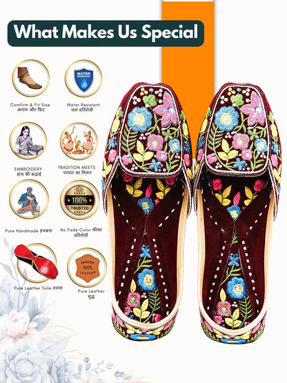 FitoorFeet Golden Multi Jutti