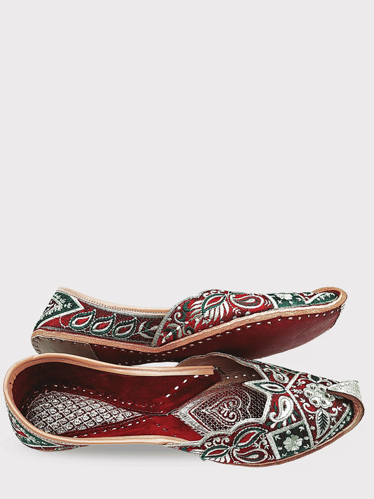 VALNOOR Green Velvet Jutti