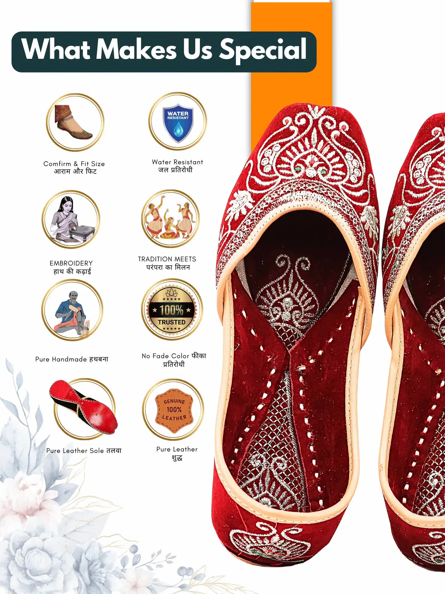 NOORVIKA Red Velvet Jutti