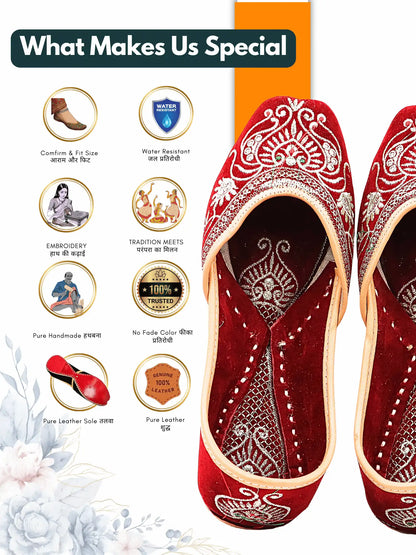 NOORVIKA Red Velvet Jutti