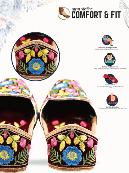 FitoorFeet Golden Multi Jutti