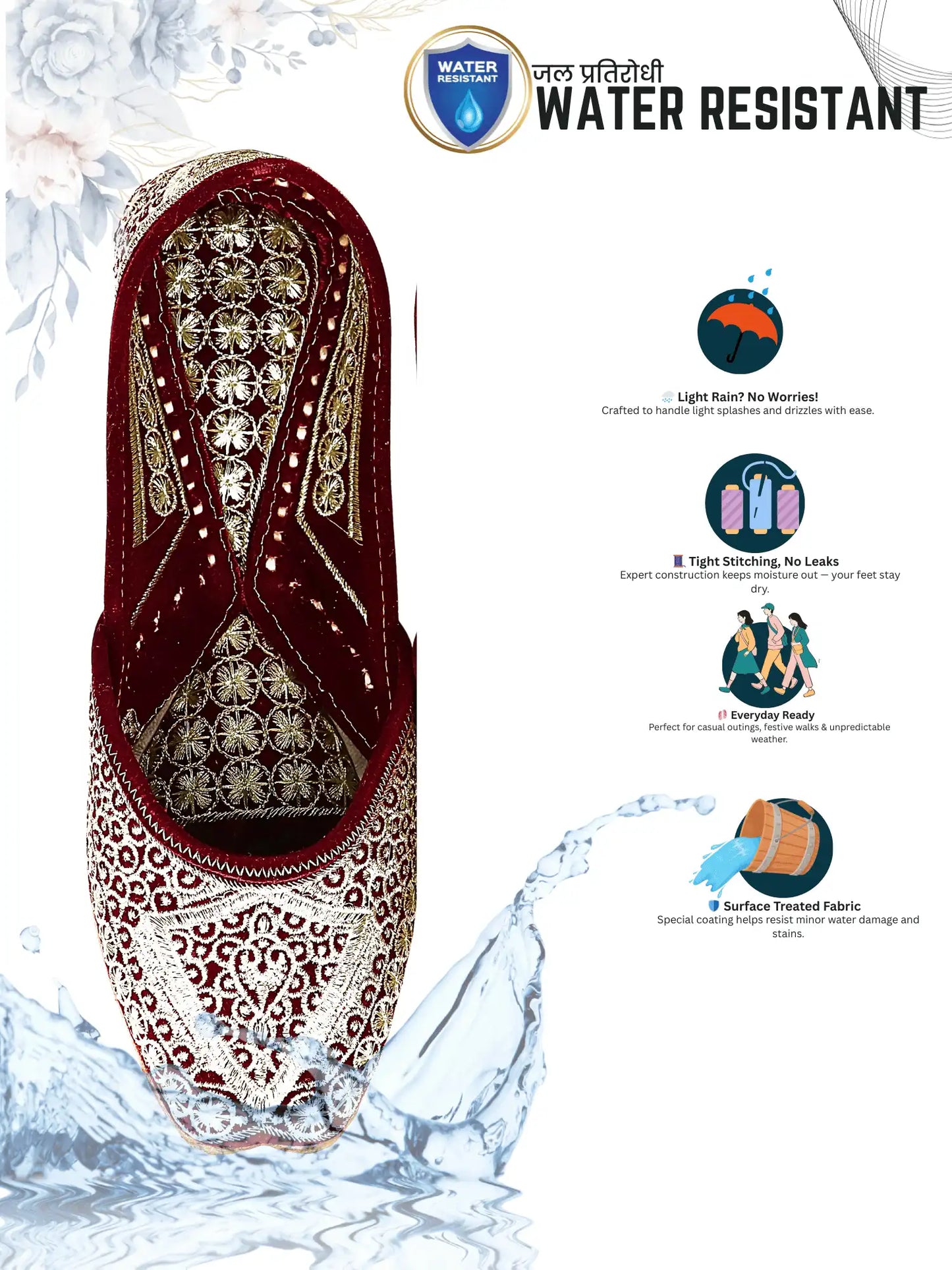 GULNOOR Golden Beadwork Jutti