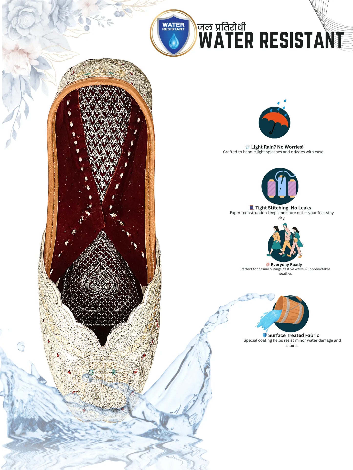 ZariSoul Silver Zari Jutti