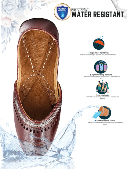 UrbanMehfil Leather Floral Jutti