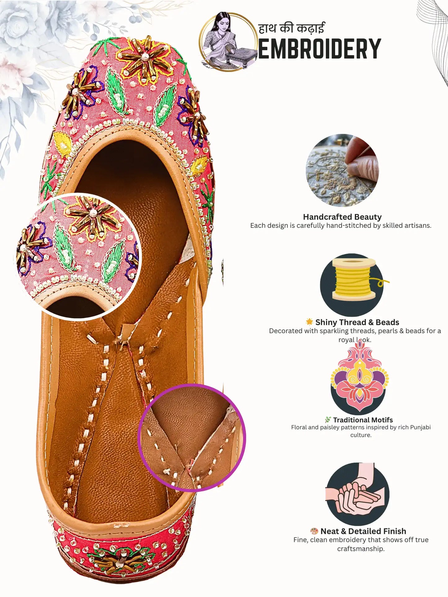 SUFIYANIKA Ruby Red Velvet Jutti