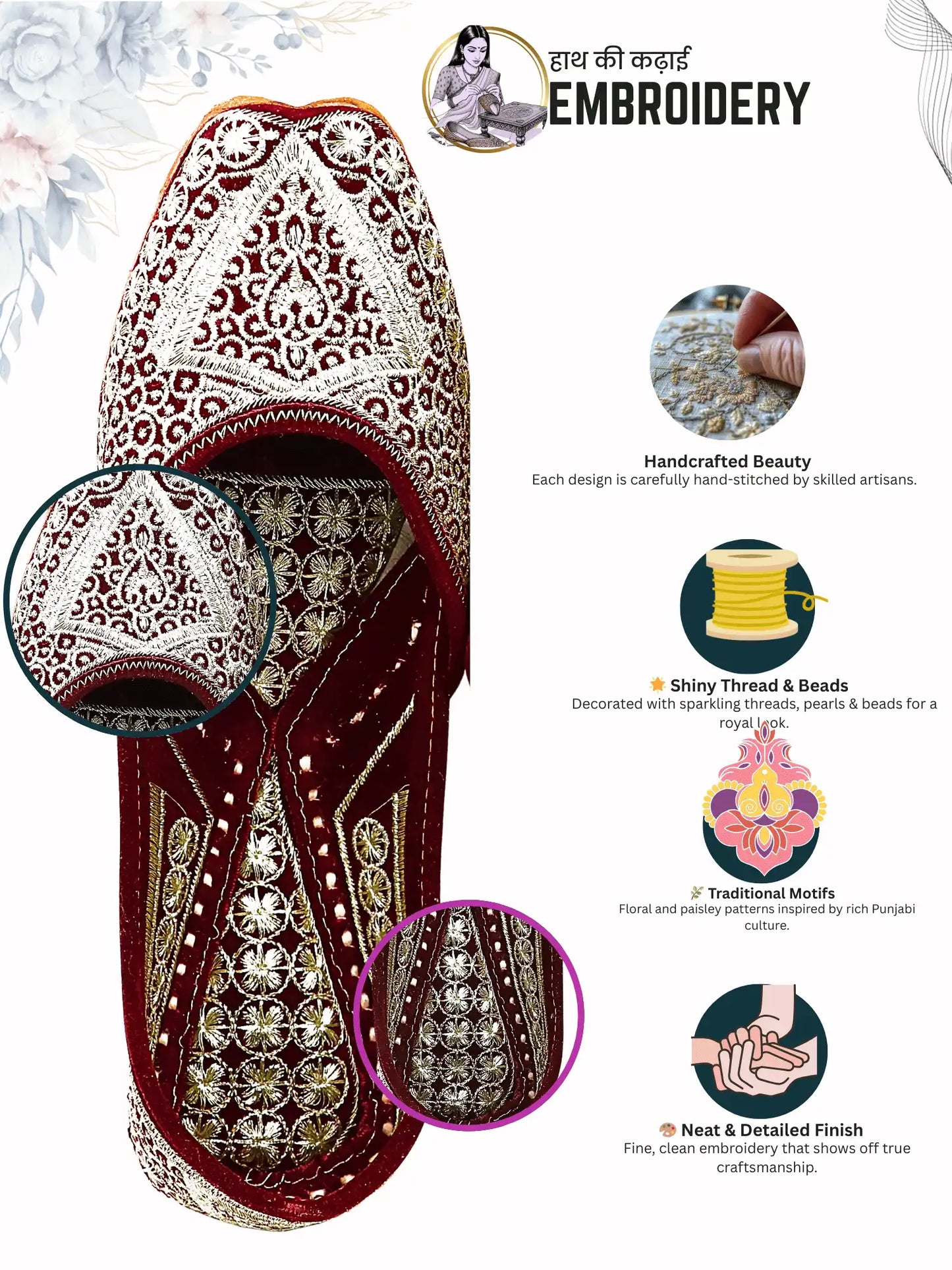 GULNOOR Golden Beadwork Jutti