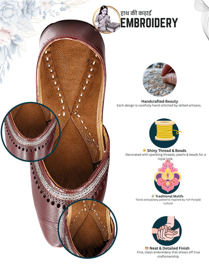 UrbanMehfil Leather Floral Jutti