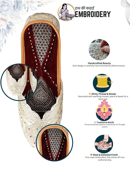 ZariSoul Silver Zari Jutti