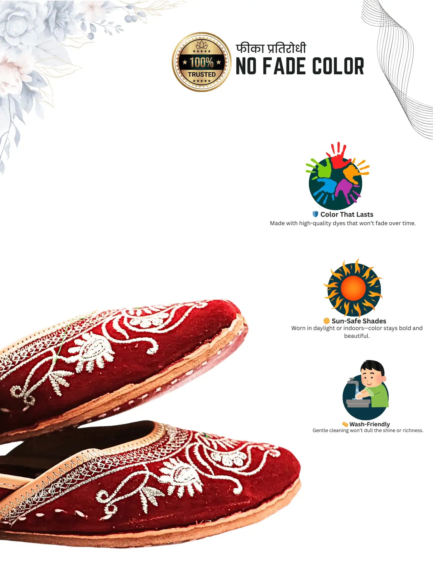 NOORVIKA Red Velvet Jutti