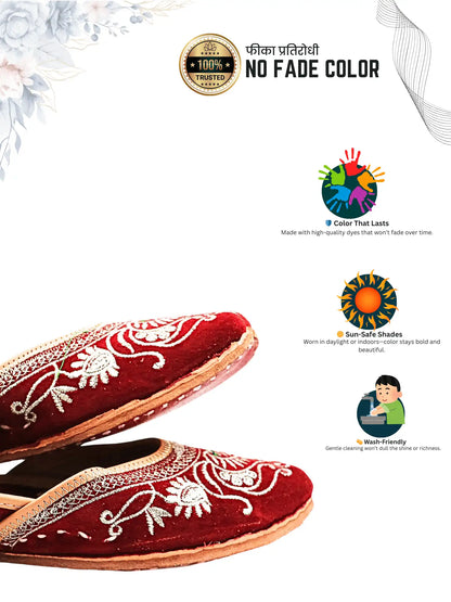 NOORVIKA Red Velvet Jutti